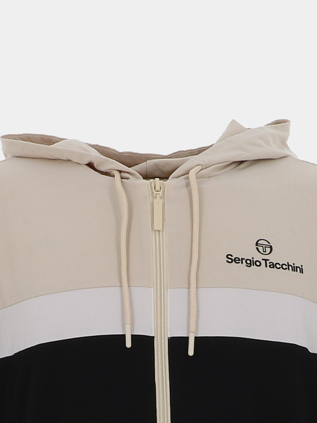 Veste sport à capuche alata beige et noir homme - Sergio Tacchini