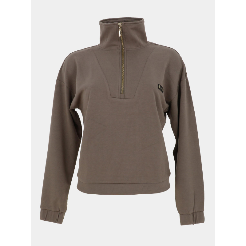 Sweat à col camionneur zippé mélanie kaki femme - Happy & So