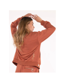 Sweat zippée à col droit alice marron femme - Happy & So