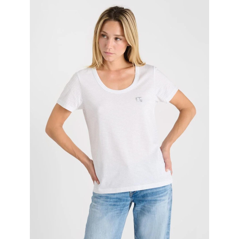 T-shirt rayures brillantes edwige blanc femme - Le Temps Des Cerises
