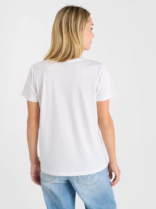 T-shirt rayures brillantes edwige blanc femme - Le Temps Des Cerises