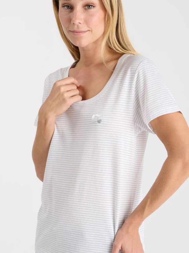 T-shirt rayures brillantes edwige blanc femme - Le Temps Des Cerises
