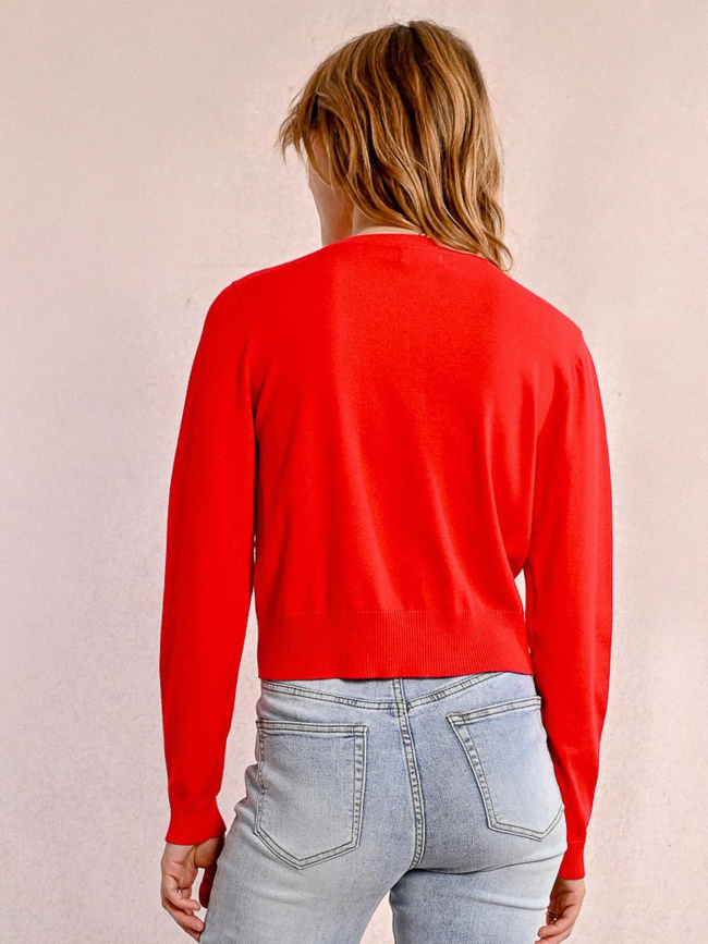 Gilet cardigant uni rouge femme - Molly Bracken
