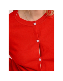 Gilet cardigant uni rouge femme - Molly Bracken