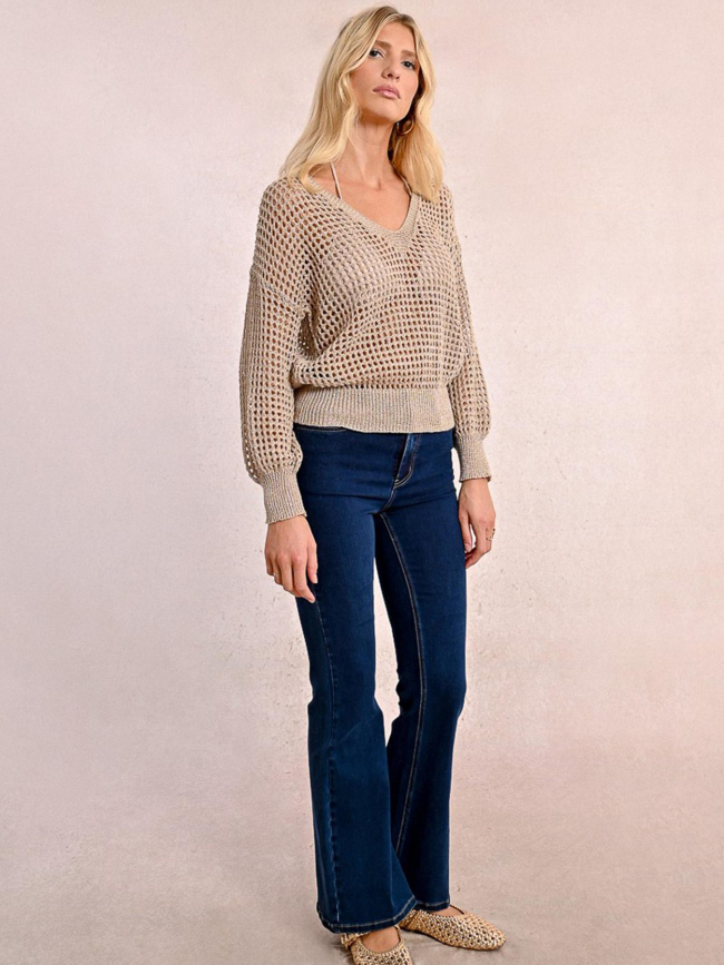 Pull pailleté ajouré marron femme - Molly Bracken