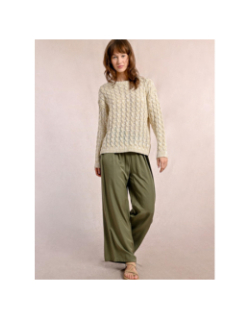 Pantalon fluide large uni kaki femme - Molly Bracken