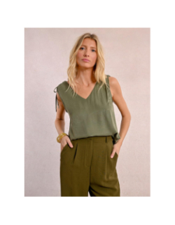 Débardeur épaules froncées kaki femme - Molly Bracken