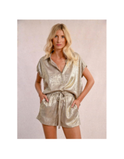 Chemise manches courtes doré femme - Molly Bracken