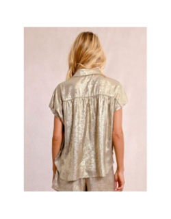 Chemise manches courtes doré femme - Molly Bracken