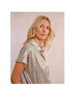 Chemise manches courtes doré femme - Molly Bracken