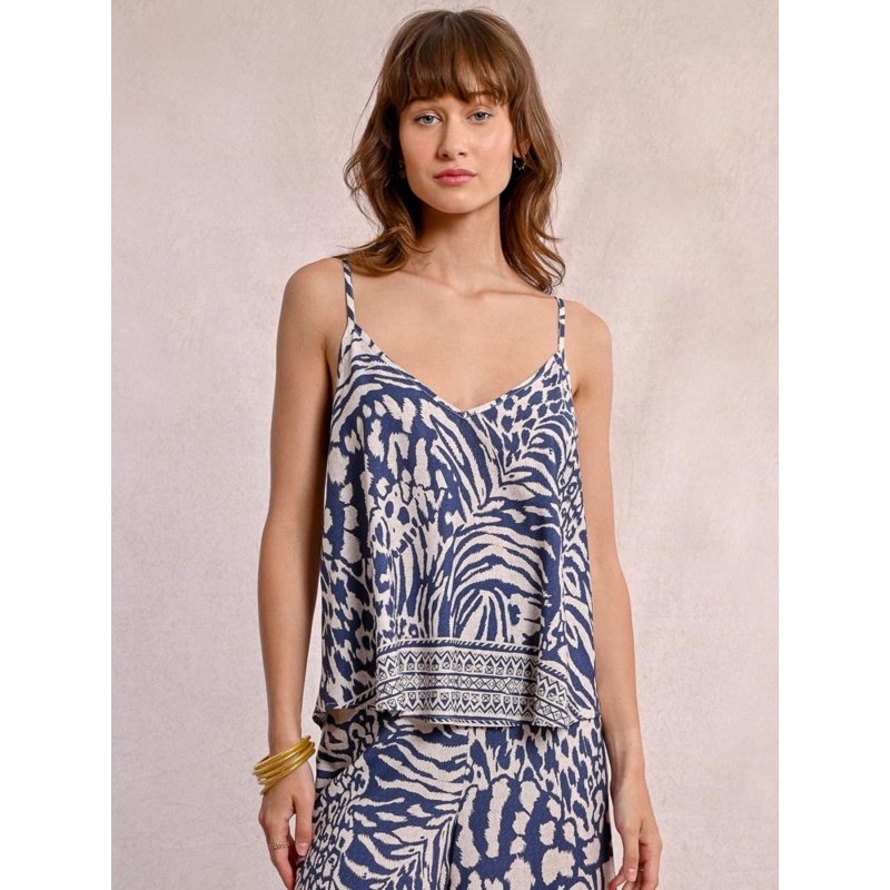 Débardeur camisole imprimés bleu femme - Molly Bracken