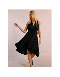 Robe mi-longue col v noir femme - Molly Bracken