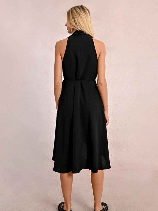 Robe mi-longue col v noir femme - Molly Bracken