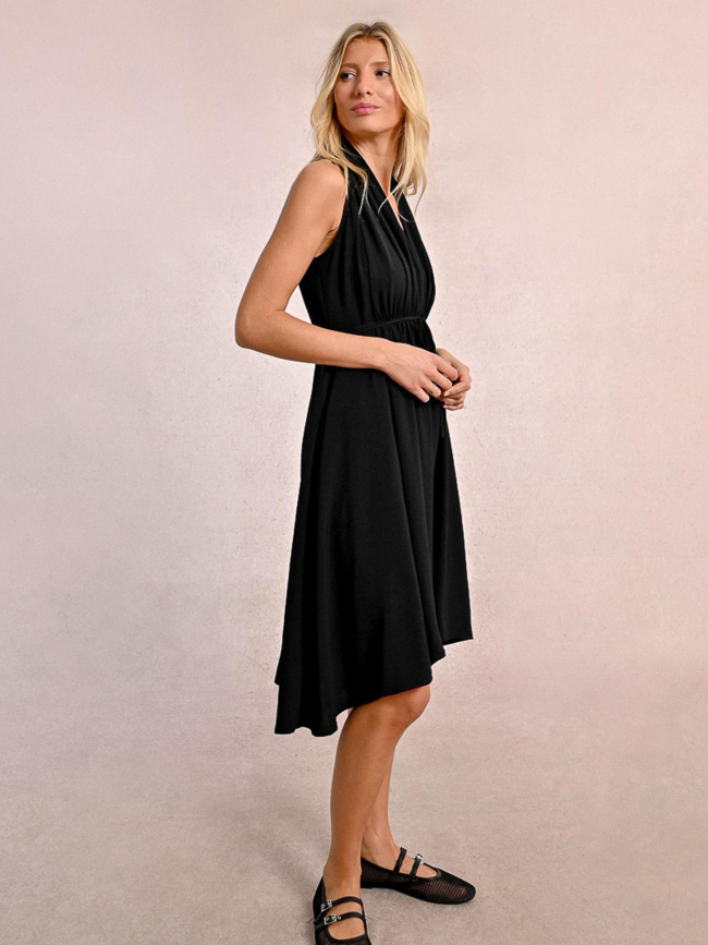 Robe mi-longue col v noir femme - Molly Bracken