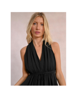 Robe mi-longue col v noir femme - Molly Bracken