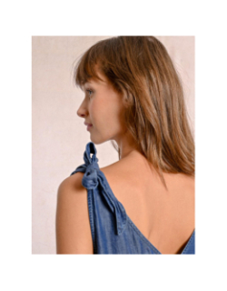 Débardeur manches nouées denim bleu femme - Molly Bracken