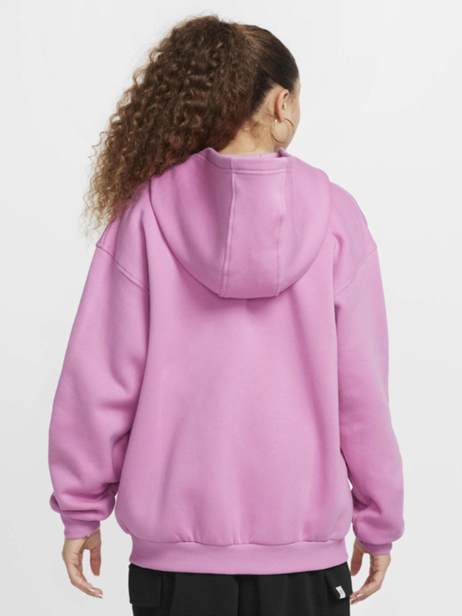 Sweat à capuche zippé oversized club fleece rose fille - Nike