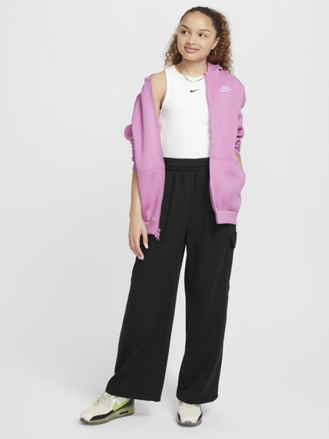 Sweat à capuche zippé oversized club fleece rose fille - Nike