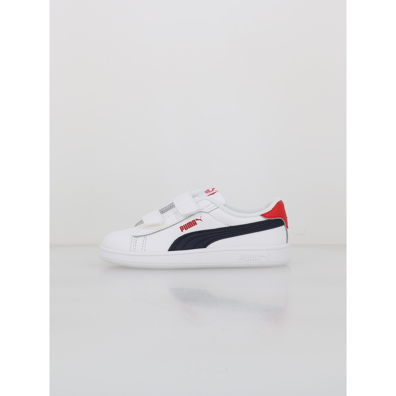 Baskets à scratch smash 3 blanc rouge enfant - Puma