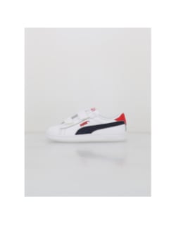 Baskets à scratch smash 3 blanc rouge enfant - Puma