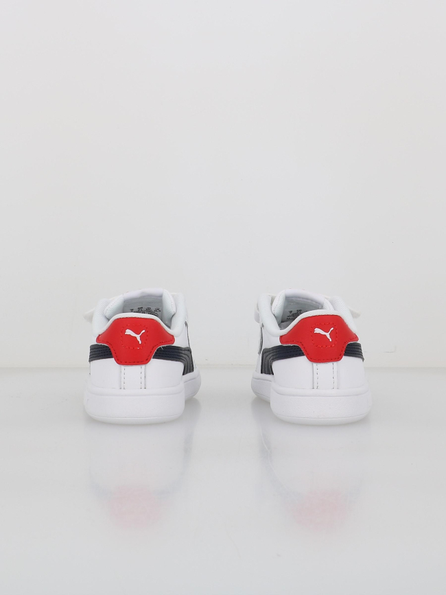 Baskets à scratch smash 3 blanc rouge enfant - Puma