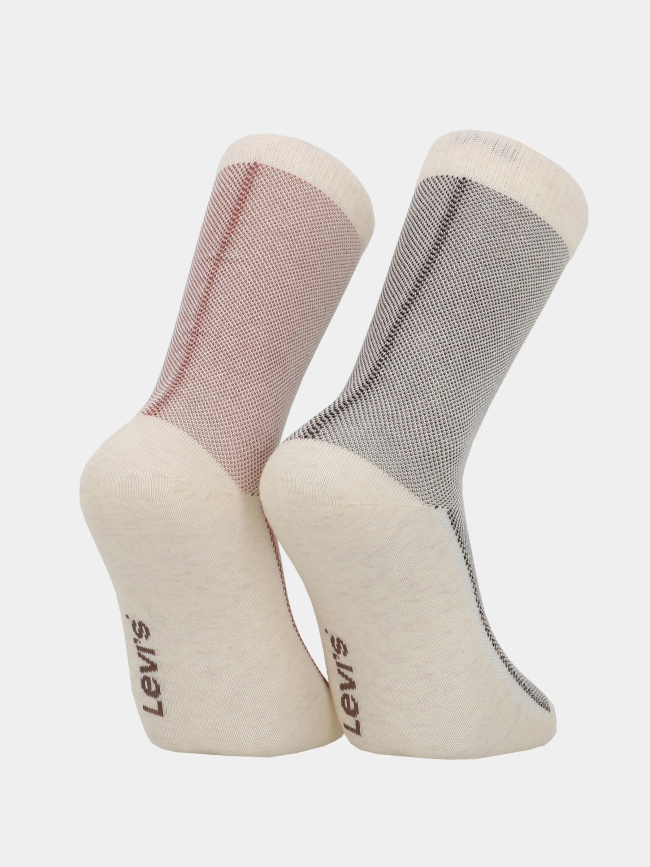 Pack de 2 paires de chaussettes hautes écru adulte - Levi's