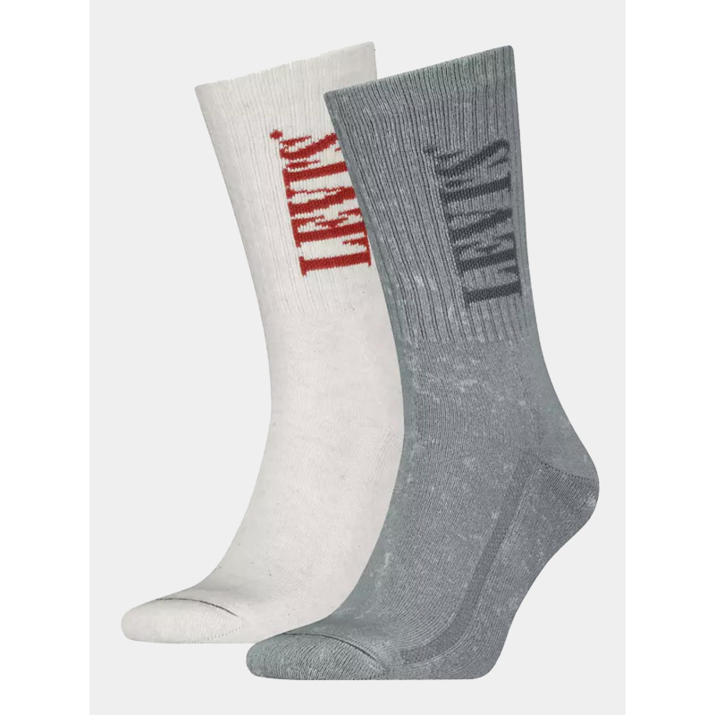 Pack de 2 paires de chaussettes regular cut wash gris adulte - Levi's