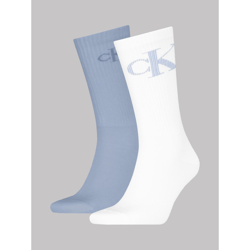 2 paires de chaussettes shadow bleu blanc - Calvin Klein