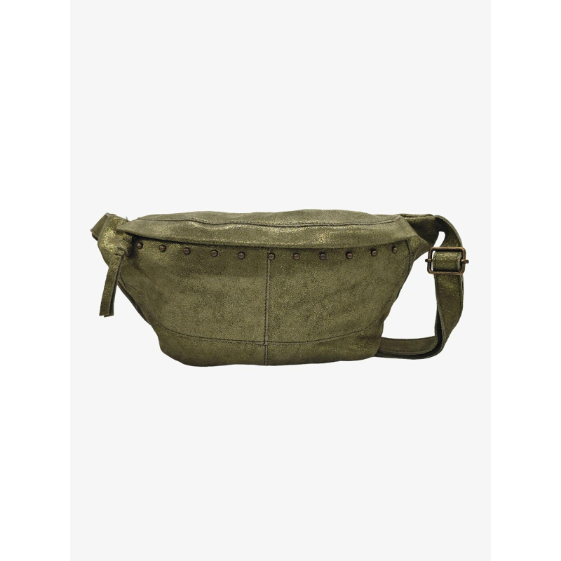 Sac banane pcdaino brillant doré et vert femme - Pieces