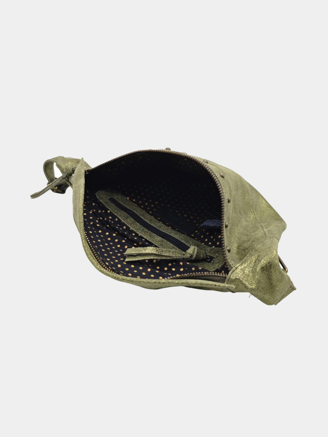 Sac banane pcdaino brillant doré et vert femme - Pieces