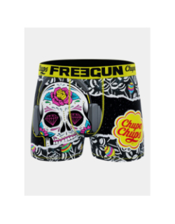 Boxer microfibre chupa chups skull noir et jaune - Freegun