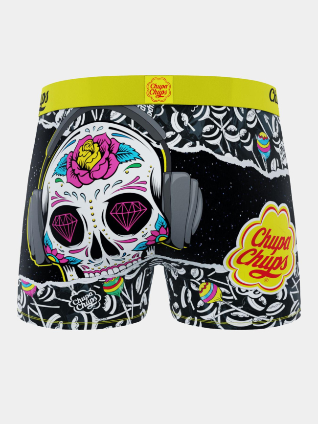 Boxer microfibre chupa chups skull noir et jaune - Freegun