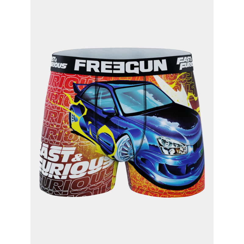 Boxer microfibre fast & furious rouge et bleu garçon - Freegun