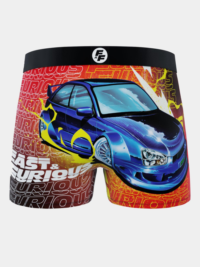 Boxer microfibre fast & furious rouge et bleu garçon - Freegun
