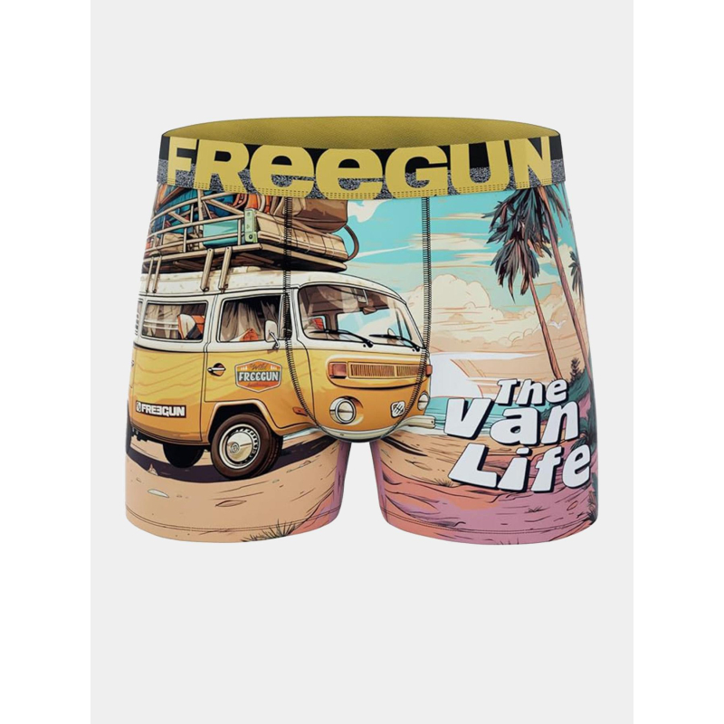 Boxer microfibre the van life multicolore homme - Freegun