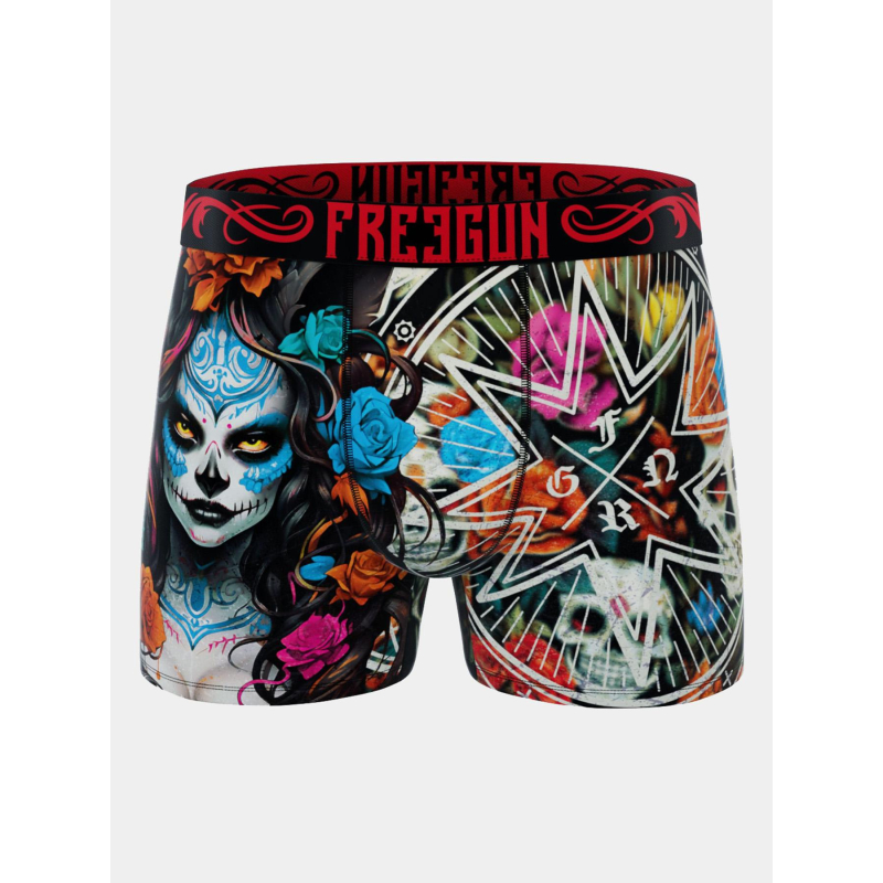 Boxer microfibre la catrina multicolore homme - Freegun