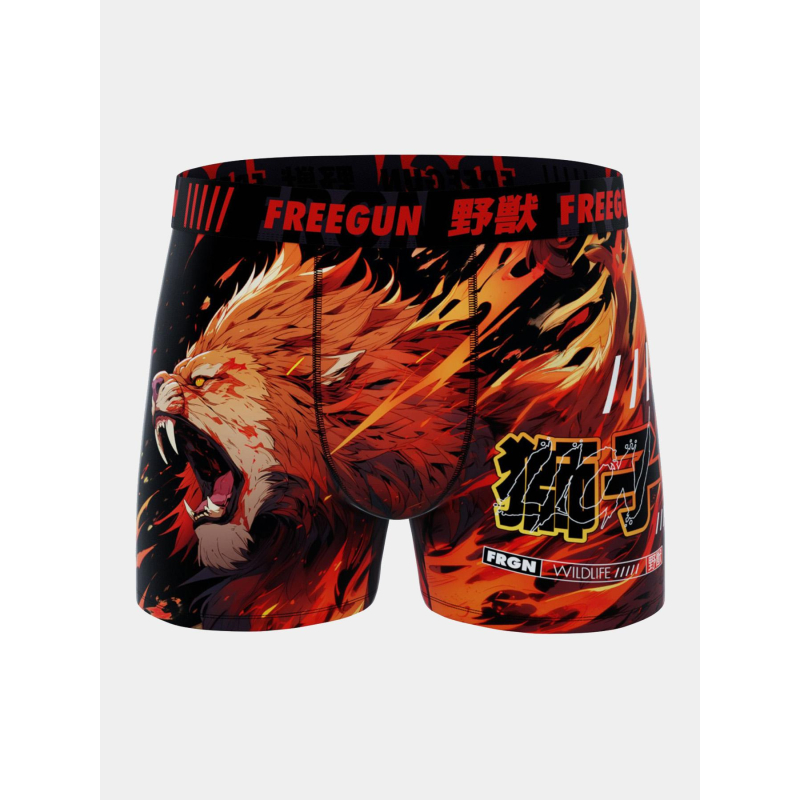 Boxer microfibre wildlife lion rouge garçon - Freegun