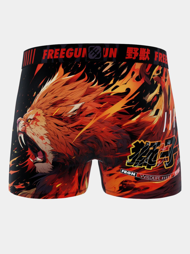 Boxer microfibre wildlife lion rouge garçon - Freegun