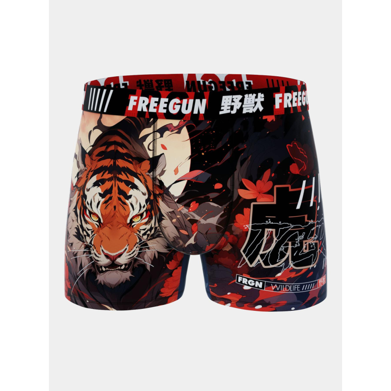 Boxer microfibre wildlife tigre rouge garçon - Freegun