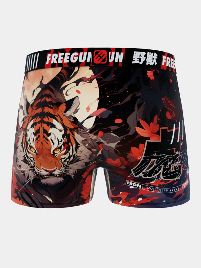 Boxer microfibre wildlife tigre rouge garçon - Freegun