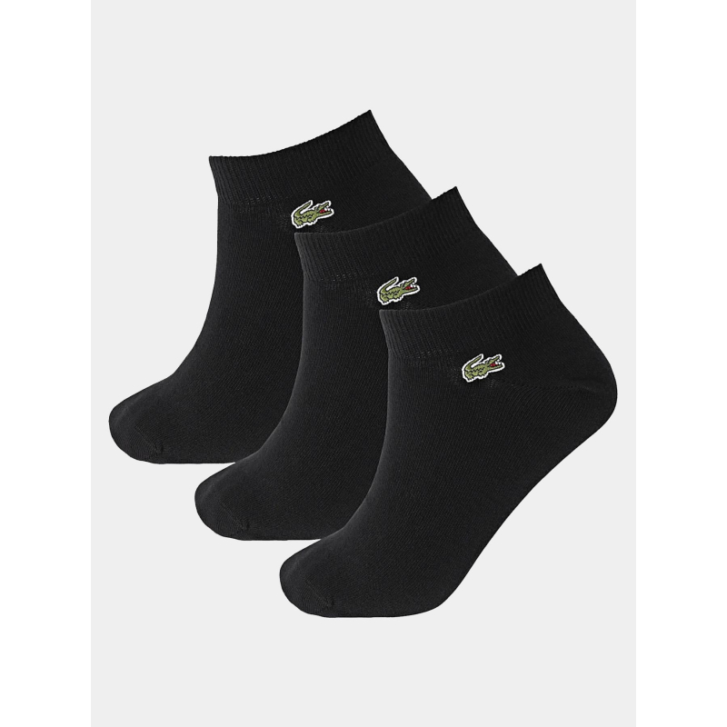 Pack de 3 paires de chaussettes basses noir adulte - Lacoste
