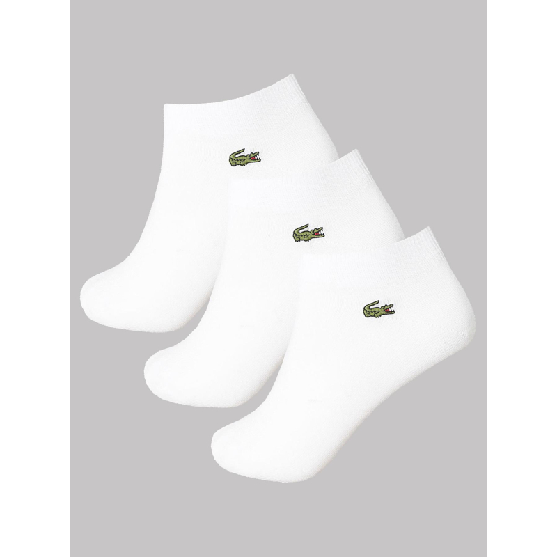 Pack de 3 paires de chaussettes basses blanc adulte - Lacoste