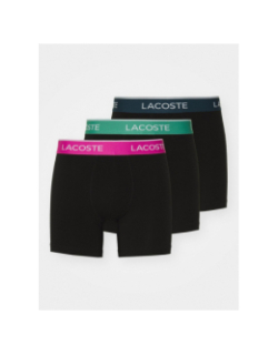 Pack de 3 boxer en coton stretch noir vert homme - Lacoste
