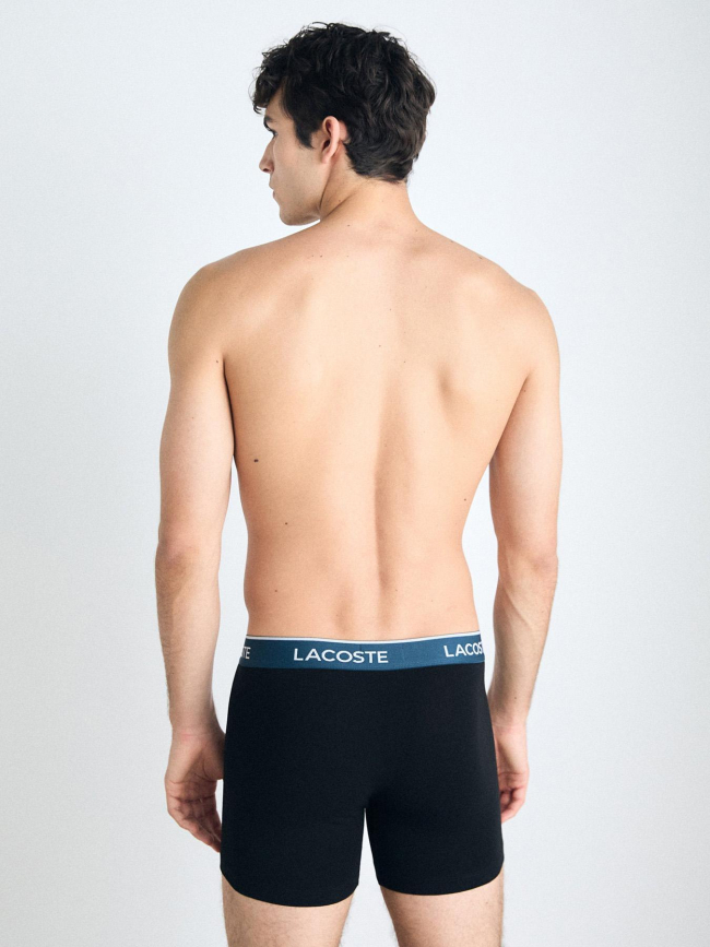 Pack de 3 boxer en coton stretch noir vert homme - Lacoste