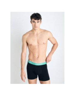 Pack de 3 boxer en coton stretch noir vert homme - Lacoste