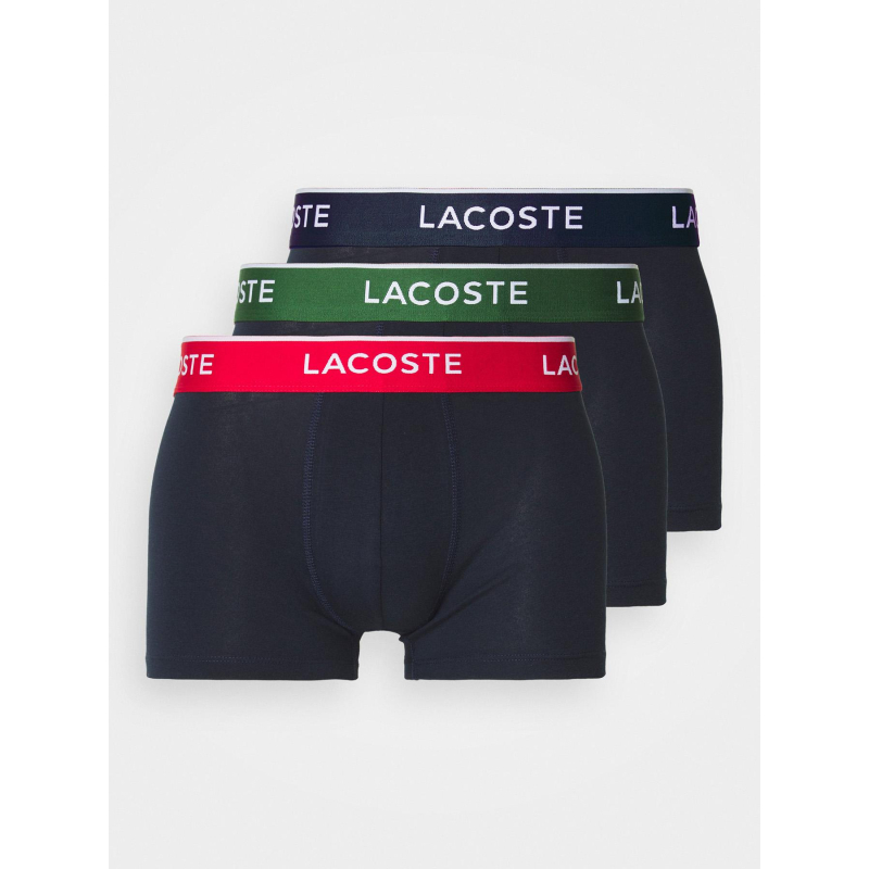 Pack de 3 boxers en coton stretch noir rouge homme - Lacoste