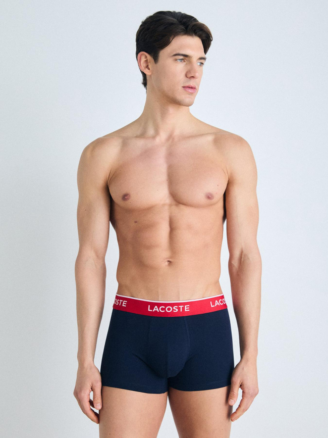 Pack de 3 boxers en coton stretch noir rouge homme - Lacoste
