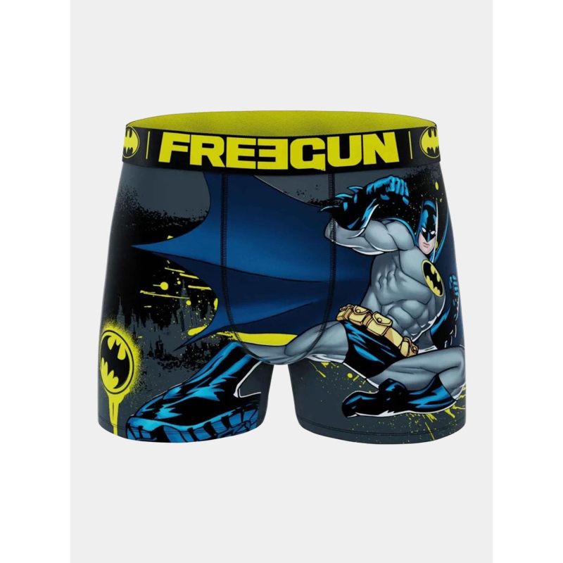 Boxer microfibre batman noir gris et jaune garçon - Freegun