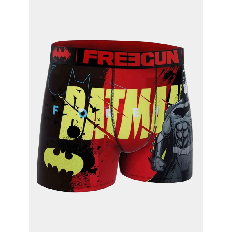Boxer microfibre batman rouge et jaune garçon - Freegun