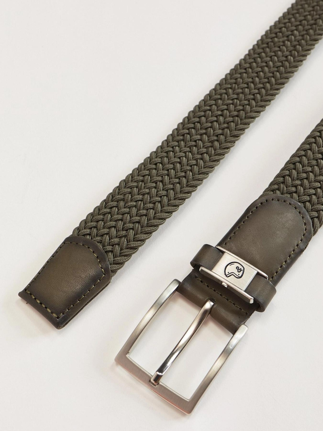 Ceinture tressée célastique vert homme - Benson & Cherry